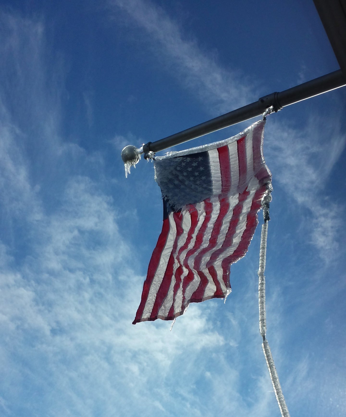 I once captioned this image by saying “freedom will never freeze, unlike this flag.” I was wrong.